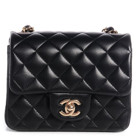 chanel quilted mini bag|CHANEL Lambskin Quilted Mini Square Flap Black.